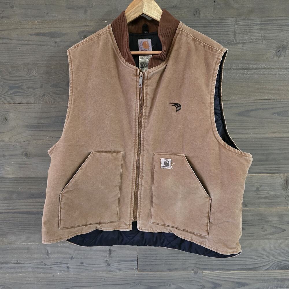 Vintage Carhartt V02 BRN Arctic Vest Men's 2XL Brown Duck Canvas USA